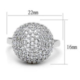 Rhodium Brass Ring with AAA Grade CZ  in Clear