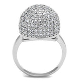 Rhodium Brass Ring with AAA Grade CZ  in Clear