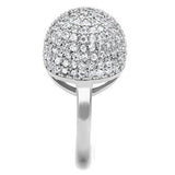 Rhodium Brass Ring with AAA Grade CZ  in Clear