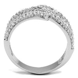 Rhodium Brass Ring with AAA Grade CZ  in Clear