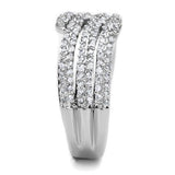 Rhodium Brass Ring with AAA Grade CZ  in Clear