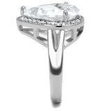 Rhodium Brass Ring with AAA Grade CZ  in Clear