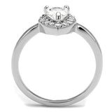Rhodium Brass Ring with AAA Grade CZ  in Clear