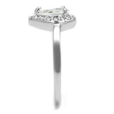 Rhodium Brass Ring with AAA Grade CZ  in Clear