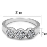 Rhodium Brass Ring with AAA Grade CZ  in Clear