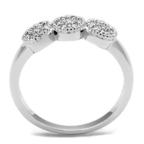 Rhodium Brass Ring with AAA Grade CZ  in Clear