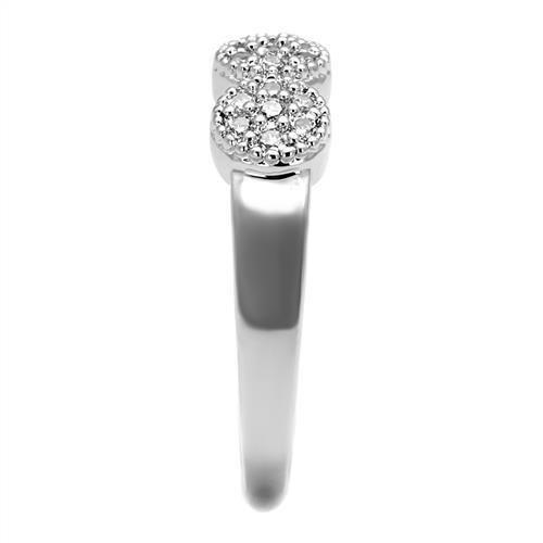 Rhodium Brass Ring with AAA Grade CZ  in Clear