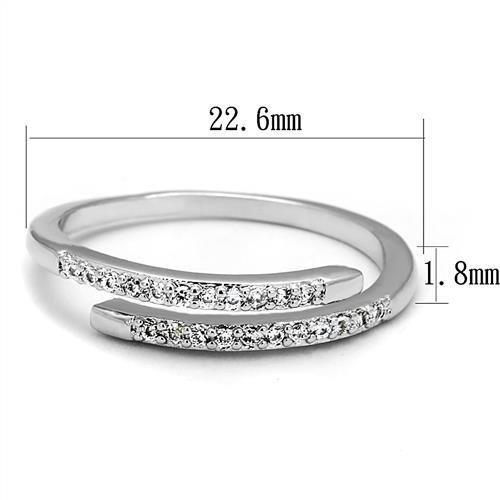 Rhodium Brass Ring with AAA Grade CZ  in Clear