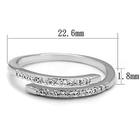 Rhodium Brass Ring with AAA Grade CZ  in Clear