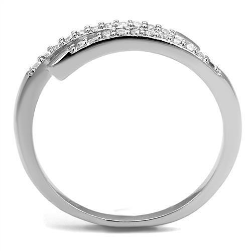 Rhodium Brass Ring with AAA Grade CZ  in Clear