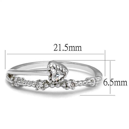 Rhodium Brass Ring with AAA Grade CZ  in Clear