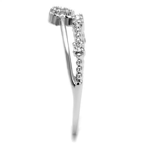 Rhodium Brass Ring with AAA Grade CZ  in Clear