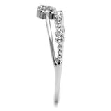 Rhodium Brass Ring with AAA Grade CZ  in Clear