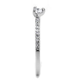 Rhodium Brass Ring with AAA Grade CZ  in Clear