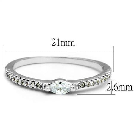 Rhodium Brass Ring with AAA Grade CZ  in Clear