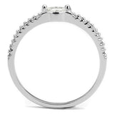 Rhodium Brass Ring with AAA Grade CZ  in Clear