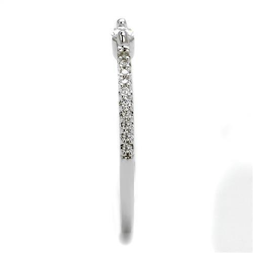 Rhodium Brass Ring with AAA Grade CZ  in Clear