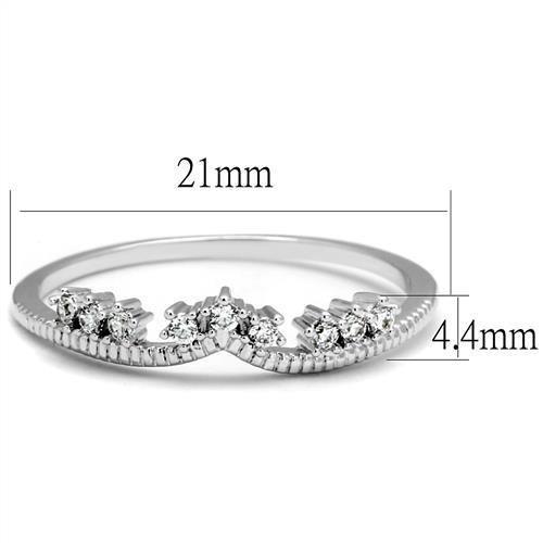 Rhodium Brass Ring with AAA Grade CZ  in Clear