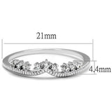 Rhodium Brass Ring with AAA Grade CZ  in Clear