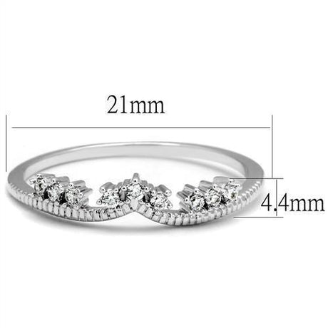Rhodium Brass Ring with AAA Grade CZ  in Clear