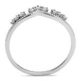 Rhodium Brass Ring with AAA Grade CZ  in Clear