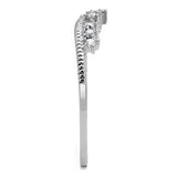 Rhodium Brass Ring with AAA Grade CZ  in Clear