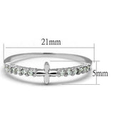 Rhodium Brass Ring with AAA Grade CZ  in Clear
