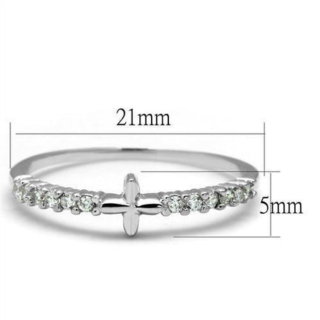 Rhodium Brass Ring with AAA Grade CZ  in Clear