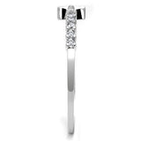 Rhodium Brass Ring with AAA Grade CZ  in Clear