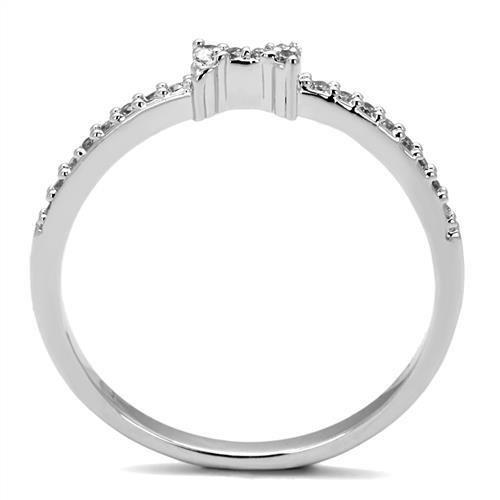 Rhodium Brass Ring with AAA Grade CZ  in Clear