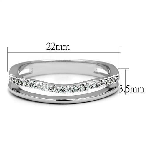 Rhodium Brass Ring with AAA Grade CZ  in Clear