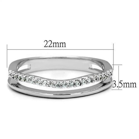 Rhodium Brass Ring with AAA Grade CZ  in Clear