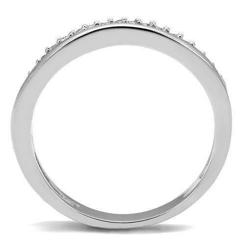 Rhodium Brass Ring with AAA Grade CZ  in Clear