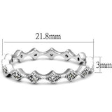 Rhodium Brass Ring with AAA Grade CZ  in Clear