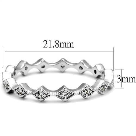 Rhodium Brass Ring with AAA Grade CZ  in Clear