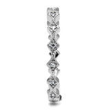 Rhodium Brass Ring with AAA Grade CZ  in Clear