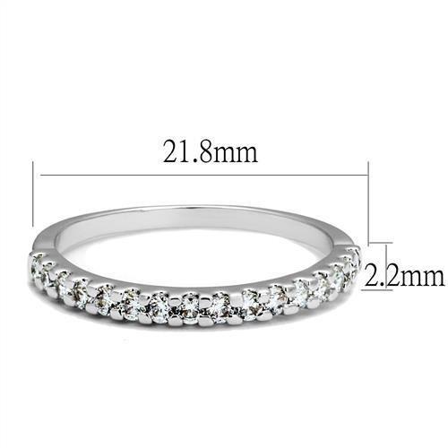 Rhodium Brass Ring with AAA Grade CZ  in Clear