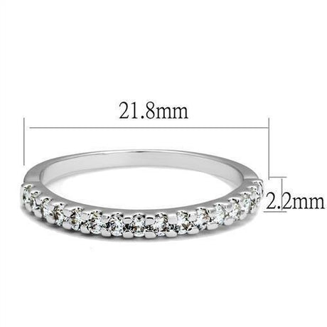 Rhodium Brass Ring with AAA Grade CZ  in Clear