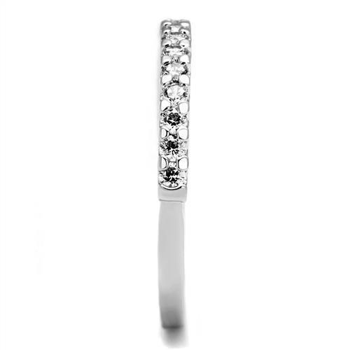 Rhodium Brass Ring with AAA Grade CZ  in Clear
