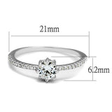 Rhodium Brass Ring with AAA Grade CZ  in Clear