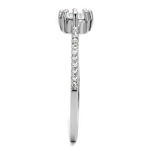 Rhodium Brass Ring with AAA Grade CZ  in Clear