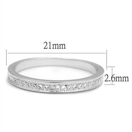Rhodium Brass Ring with AAA Grade CZ  in Clear