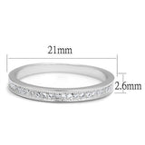 Rhodium Brass Ring with AAA Grade CZ  in Clear