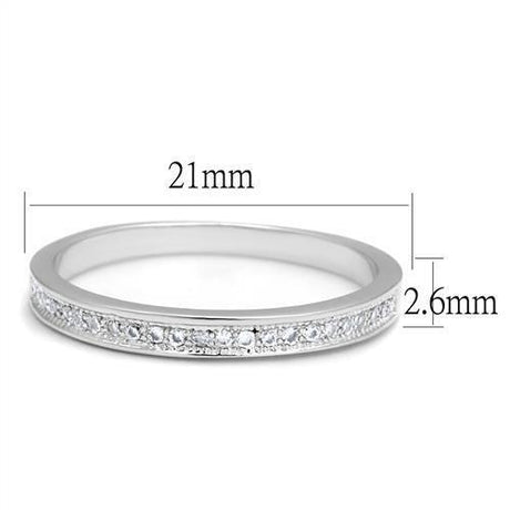 Rhodium Brass Ring with AAA Grade CZ  in Clear