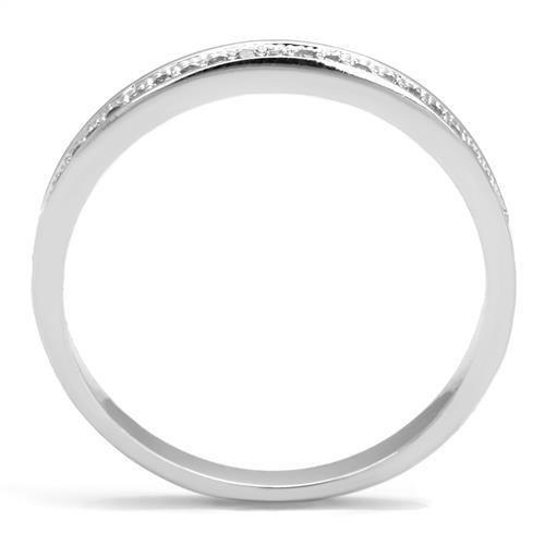 Rhodium Brass Ring with AAA Grade CZ  in Clear