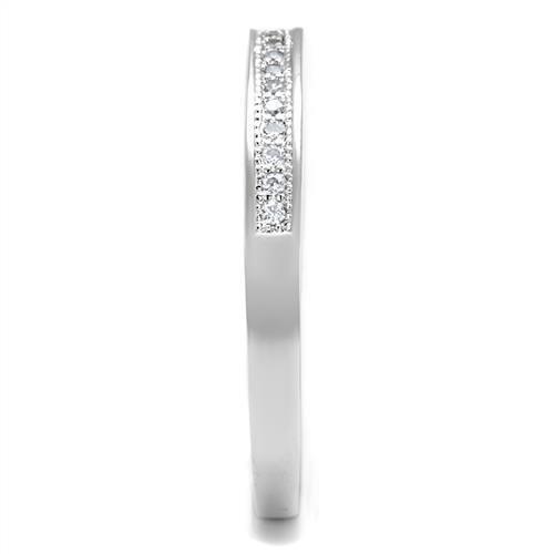 Rhodium Brass Ring with AAA Grade CZ  in Clear