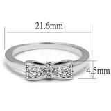 Rhodium Brass Ring with AAA Grade CZ  in Clear