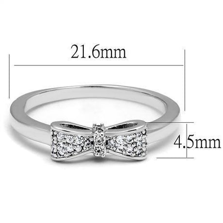 Rhodium Brass Ring with AAA Grade CZ  in Clear