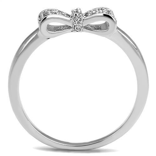 Rhodium Brass Ring with AAA Grade CZ  in Clear
