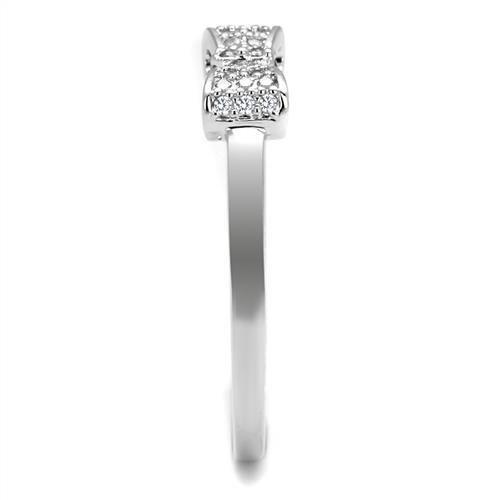 Rhodium Brass Ring with AAA Grade CZ  in Clear